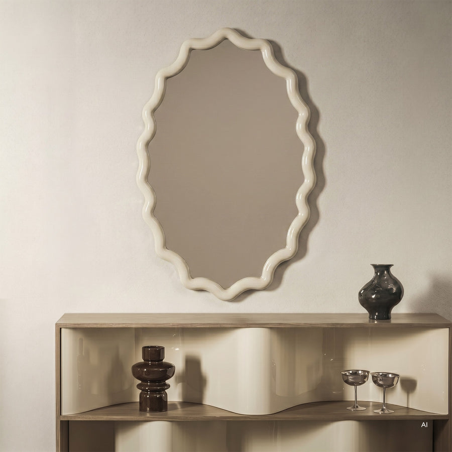 Speil Lumi – blank / melkehvit / 120x80 cm