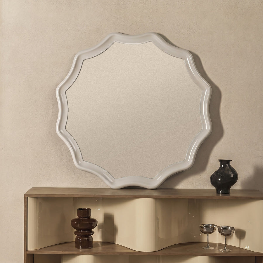 Speil Luppo – blankt / lys beige / 100 cm