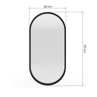 Speil Plico – tre / svart / 45x90 cm