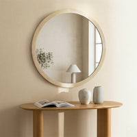 Speil Sesto – tre / naturfarget / rund 60 cm