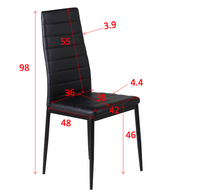Spisestol Slim 2-pakk – svart