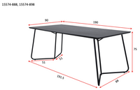 Spisebord Petra 190 x 90 – svart