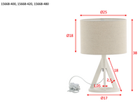 Bordlampe Kona – hvit