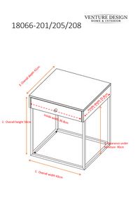 Sidebord Bakal 43 x 41 – svart