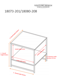 Sidebord stål 50 x 50 – hvit