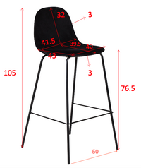 Barstol Polar 2-pakk – svart