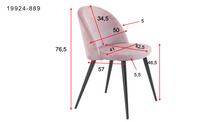 Spisestol Velvet 2-pakk – støvet rosa