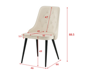 Spisestol Velvet Deluxe 2-pakk – lys grå