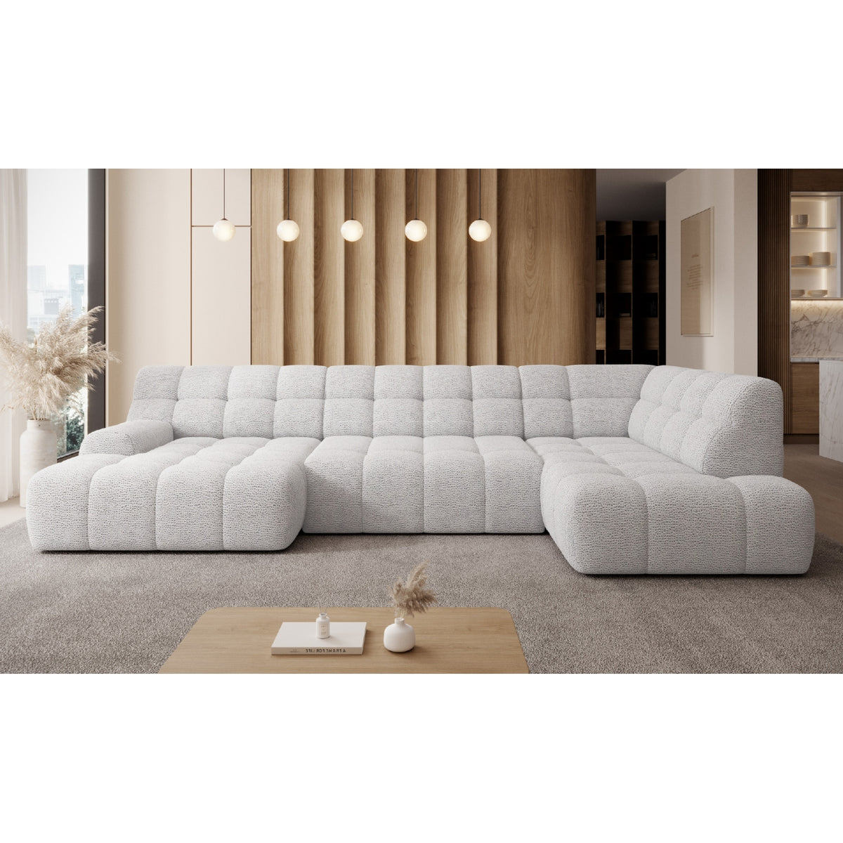 Cocoon XL hjørnesofa – Stor U-formet sofa med elektrisk setedybde