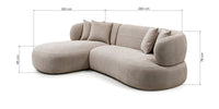 Hjørnesofa Tiubo – lys beige / venstrevendt
