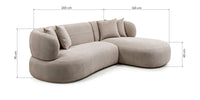 Hjørnesofa Tiubo – lys beige