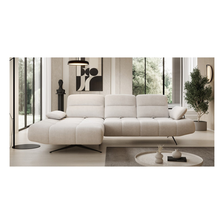 Falcao S Hjørnesofa 284×173 cm – Moderne Sofa med Justerbare Hodestøtter