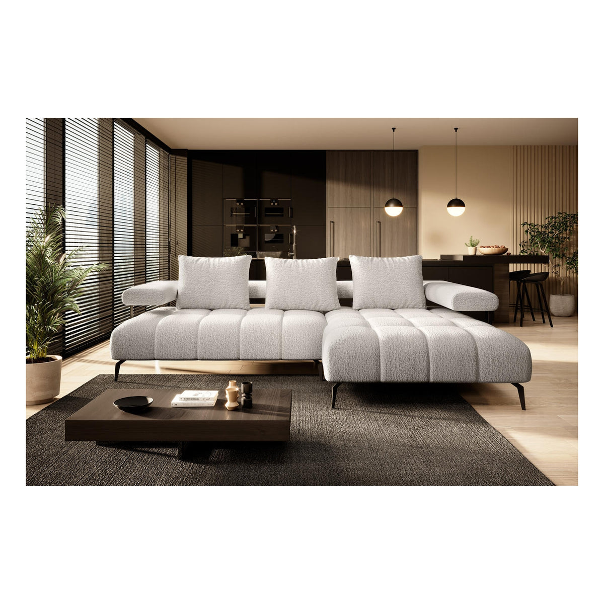 Magnetic S hjørnesofa – Kompakt eleganse med elektrisk setedybde