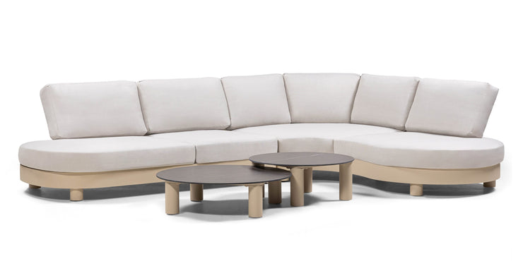 Santa Ana loungesett 166x205cm. buet hjørnesofa med 2 marmorbord