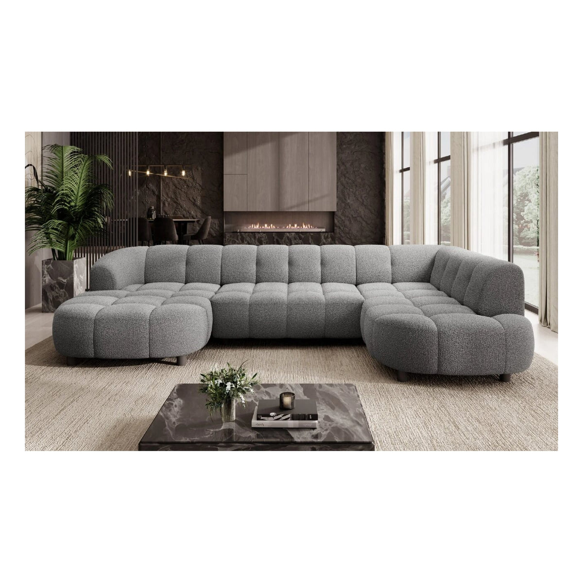 Velpa XL hjørnesofa – U-formet eleganse med elektrisk komfort