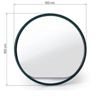 Speil Zelia – rund, blank / mørkegrønn / 100 cm