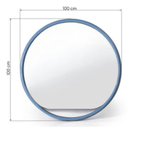 Speil Zelia – rund / støvblå / 100 cm