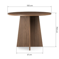 Rundt spisebord Merlo – valnøtt / 100 cm