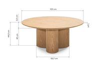 Sofabord TORINO 100×44,5 cm Eik