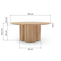 Sofabord VESTBY 100×45 cm Hvit Eik