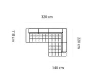 Hjørnesofa Palladio L 320x220cm. ( med elektrisk skyvedel)