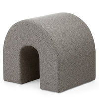 Puff Arc – polstret / lys brun / rund