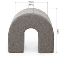 Puff Arc – polstret / lys brun / rund