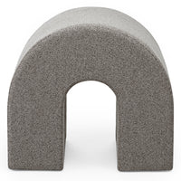 Puff Arc – polstret / lys brun / rund