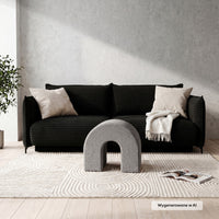 Puff Arc – polstret / lys brun / rund
