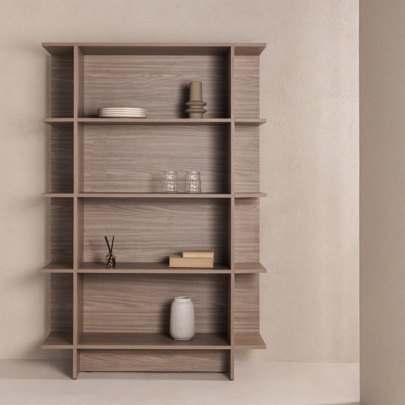 Kanso Bokhylle 120 × 35 × 176,9 cm – Pearl Oak 4 Hyller Minimalistisk Design