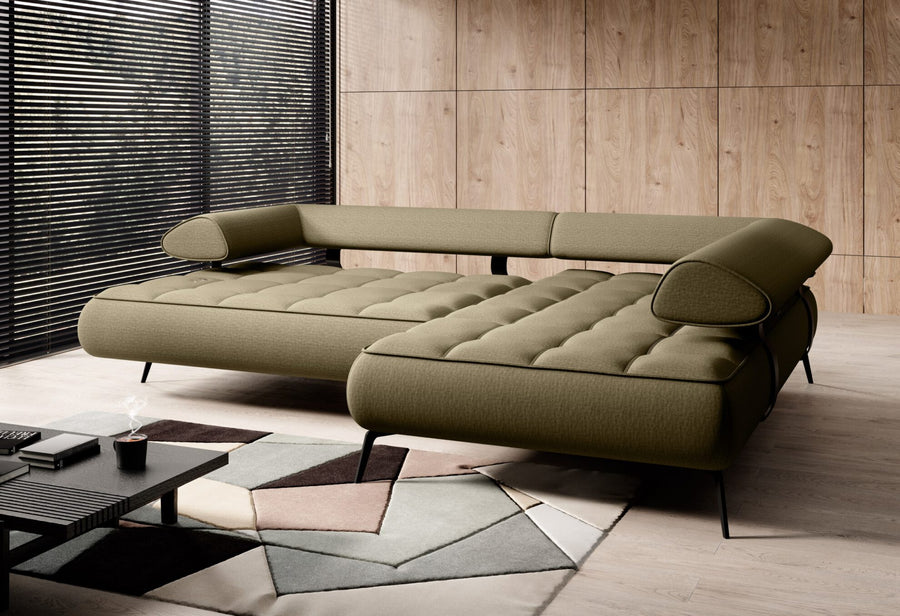 Hjørnesofa Seledo L 268 × 224 cm – med elektrisk skyvedel