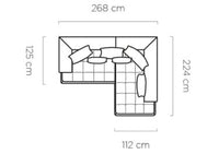 Hjørnesofa Seledo L 268x224cm. (med elektrisk skyvedel)