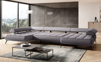 Hjørnesofa Seledo XL 385x224cm. (med elektrisk skyvedel)