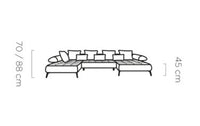 Hjørnesofa Seledo XL 385x224cm. (med elektrisk skyvedel)