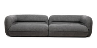 Luvio 4-seters sofa – grå chenille med myke, avrundede former