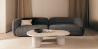 Luvio 4-seters sofa – grå chenille med myke, avrundede former