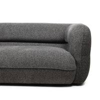 Luvio 4-seters sofa – grå chenille med myke, avrundede former