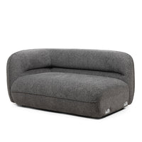 Luvio 4-seters sofa – grå chenille med myke, avrundede former