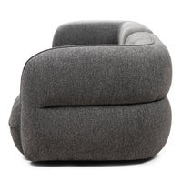 Luvio 4-seters sofa – grå chenille med myke, avrundede former