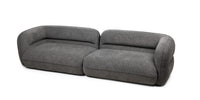 Luvio 4-seters sofa – grå chenille med myke, avrundede former