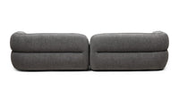 Luvio 4-seters sofa – grå chenille med myke, avrundede former