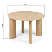 Rundt spisebord Bali – krem og hvit / 120 cm