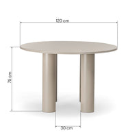 Spisebord Kairo – rund / mørk beige / 120 cm