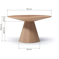 Kiruna spisebord – rundt, 137 cm, eikefiner