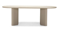 Lima spisebord – 220 cm, ovalt, mørk beige MDF