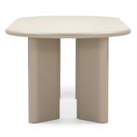 Lima spisebord – 220 cm, ovalt, mørk beige MDF