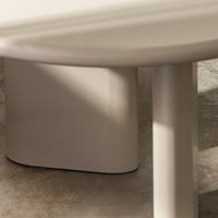 Lima spisebord – 220 cm, ovalt, mørk beige MDF
