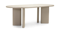 Lima spisebord – 220 cm, ovalt, mørk beige MDF
