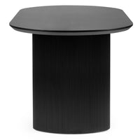 Spisebord Maurizio – rillet / svart / 180 cm