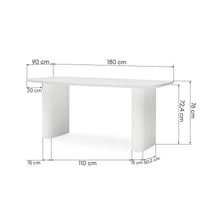 Spisebord Mesilla – lameller / hvit / 180 cm